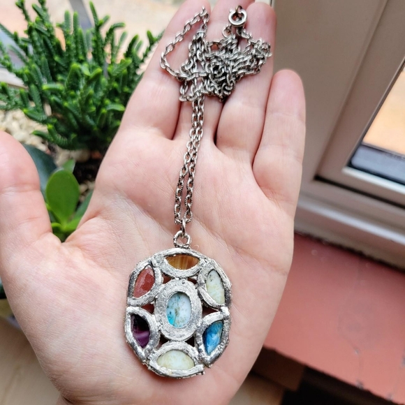 Vintage Silver Genuine Gemstone Necklace - Picture 8 of 8